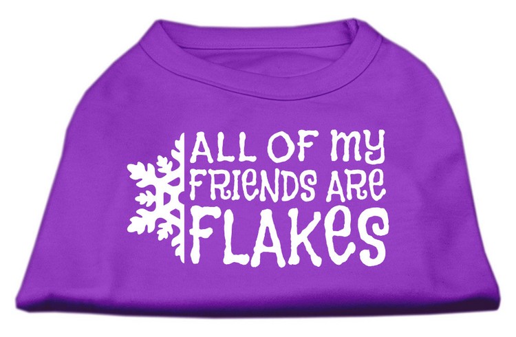 All my friends are Flakes Screen Print Shirt Purple M